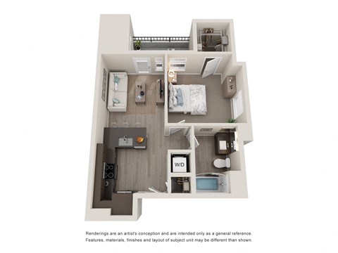 A1 Floor Plan at Anchor 532 Apartments in Vallejo, CA